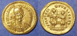 Ancient Coins - Roman Empire, Valentian III 425-455, Gold Solidus
