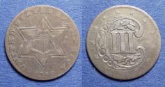 Us Coins - United States,  1858, Silver 3 Cent Piece