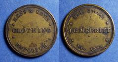 Us Coins - United States, Merchant token Circa 1900, AE J. C. Merritt