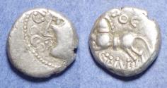 Ancient Coins - Celtic Gaul, Sequani 57-50 BC, Silver Quinarius