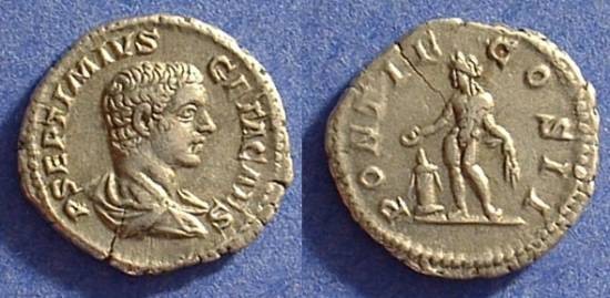 Ancient Coins - Geta (as Caesar) 198-208AD Denarius  