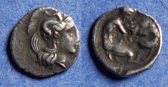 Ancient Coins - Calabria, Taras 380-325 BC, Silver Diobol