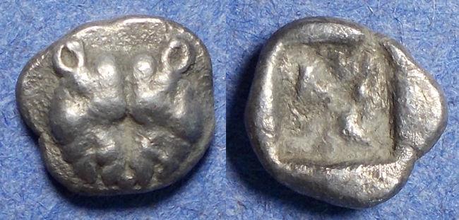 Ancient Coins - Lesbos, Uncertian mint Circa 450 BC, Billon 1/12 Stater