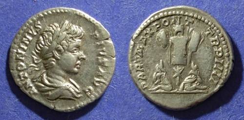 Ancient Coins - Roman Empire, Caracalla 198-217, Denarius