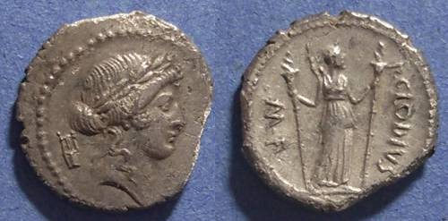 Ancient Coins - Roman Republic, P Clodius M f Turrinus 42 BC, Denarius