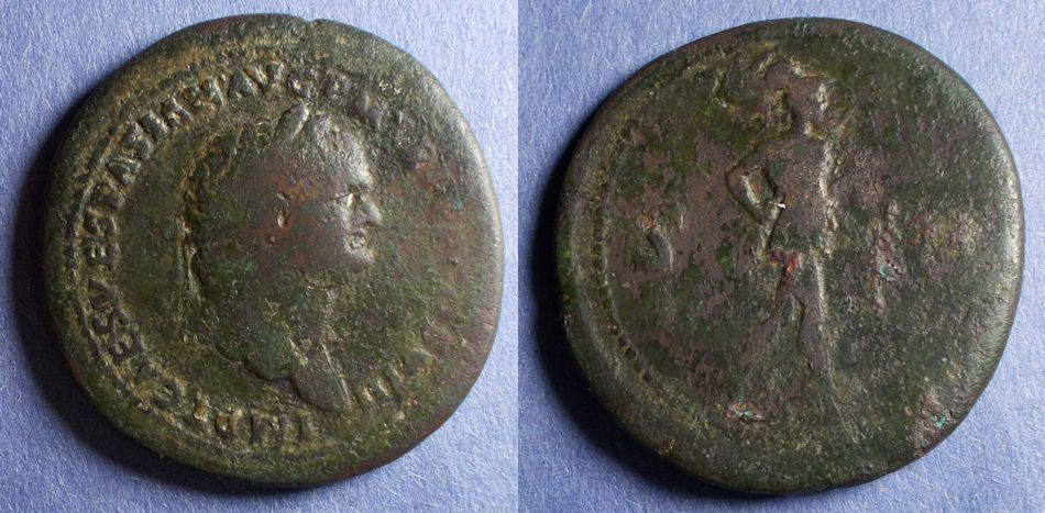 Ancient Roman Empire Sestertius Coin – Bronze, Uncleaned, With Display Case