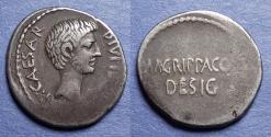 Ancient Coins - Roman Imperatorial, Octavian with Agrippa Struck 38 BC, Silver Denarius