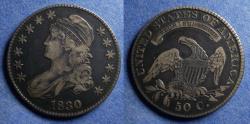 Us Coins - United States,  1830 Small 0,  Capped Bust Half Dollar