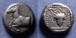 Ancient Coins - Thrace, Maroneia 411-397 BC, Silver Triobol