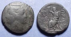Ancient Coins - Bruttium, Rhegion 215--211 BC, Bronze AE25