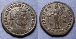 Ancient Coins - Roman Empire, Constantius I (as Caesar) 293-305, Silvered Bronze Follis