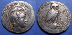 Ancient Coins - Attica, Athens Struck 172/1 BC, Silver Tetradrachm