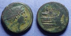 Ancient Coins - Roman Republic, Anonymous 217-215 BC, Bronze Semuncia