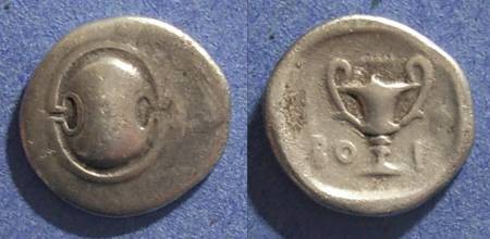 Ancient Coins - Boeotia, Federal coinage 395-340 BC, Hemidrachm