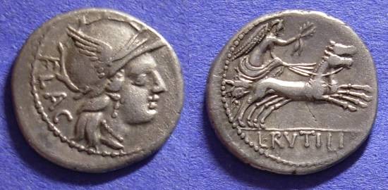 Ancient Coins - Roman Republic - Denarius 77BC - Rutilia 1