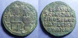 Ancient Coins - Byzantine Empire, Basil I 867-886, Bronze Follis