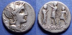 Ancient Coins - Roman Republic, P Porcius Laeca 110/109 BC, Silver Denarius