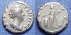Ancient Coins - Roman Empire, Faustina Sr D. 141, Silver Denarius