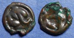 Ancient Coins - Celtic Gaul, Eduens 50-30 BC, Potin 17mm