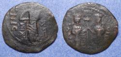 Ancient Coins - Arab-Byzantine, Imitation of Constanine X Follis Circa 1100 AD, Bronze Fals