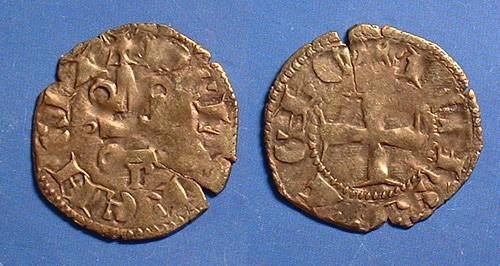 Ancient Coins - Frankish Greece - John of Gravina - 1318-1333 Denier