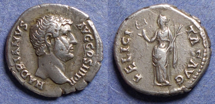 Roman Empire, Hadrian 117-138, Silver Denarius | Roman Imperial Coins
