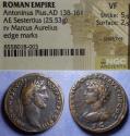 Ancient Coins - Roman Empire, Antoninus Pius / Marcus Aurelius 138-161, AE Sestertius