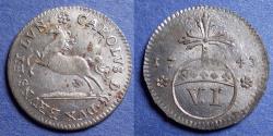 World Coins - Germany, Brunswick-Wolfenbuttel, Karl I 1743, Silver 6 pfennig