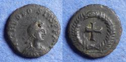 Ancient Coins - Roman Empire, Theodosius II 402-450, Bronze AE4
