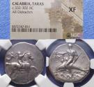 Ancient Coins - Calabria, Tarentum 332-302 BC, Silver Nomos - Didrachm