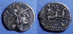 Ancient Coins - Roman Republic, Anonymous 143 BC, Silver Denarius