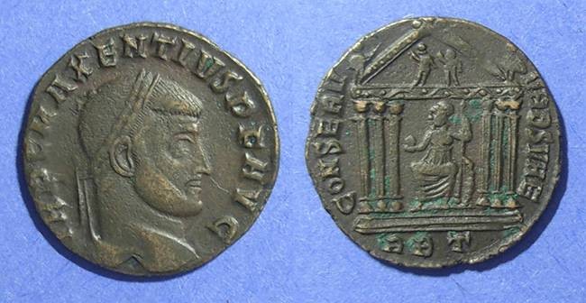 Ancient Coins - Roman Empire, Maxentius 306-312, Follis