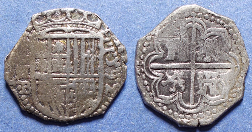 Spain, Seville, Philip II 1592 B, Silver 2 Reales | European Coins
