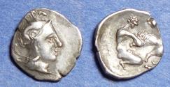 Ancient Coins - Calabria, Tarentum, Contemporary imitation Circa 280 BC, Silver Diobol