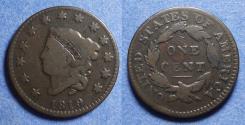 Us Coins - United States,  1819 Small date,  Coronet Cent