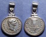 Ancient Coins - Roman Empire, Domitian (as Caesar) 69-81, Jewelry - silver Denarius