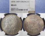 Us Coins - United States,  1878 7/8 Tail Feather Strong, Silver Morgan dollar