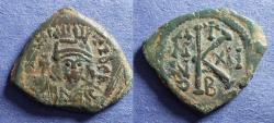 Ancient Coins - Byzantine Empire, Maurice Tiberius 582-602, Bronze Half Follis