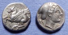 Ancient Coins - Corinthia, Corinth 400-388 BC, Silver Drachm