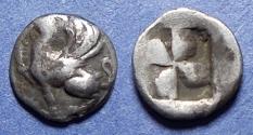Ancient Coins - Thrace, Abdera 473-448 BC, Silver Obol