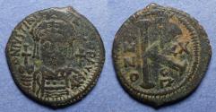 Ancient Coins - Byzantine Empire, Justinian I 527-565, Bronze Half Follis