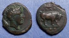 Ancient Coins - Sicily, Gela 420-405 BC, Bronze Tetras