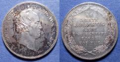 World Coins - Germany, Saxony, Friedrich August II 1854, Silver 1/3 Taler