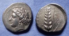 Ancient Coins - Lucania, Metapontium 340-335 BC, Silver Nomos