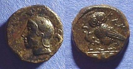 Ancient Coins - Kamarina Sicily AE Trias - 413-405 BC