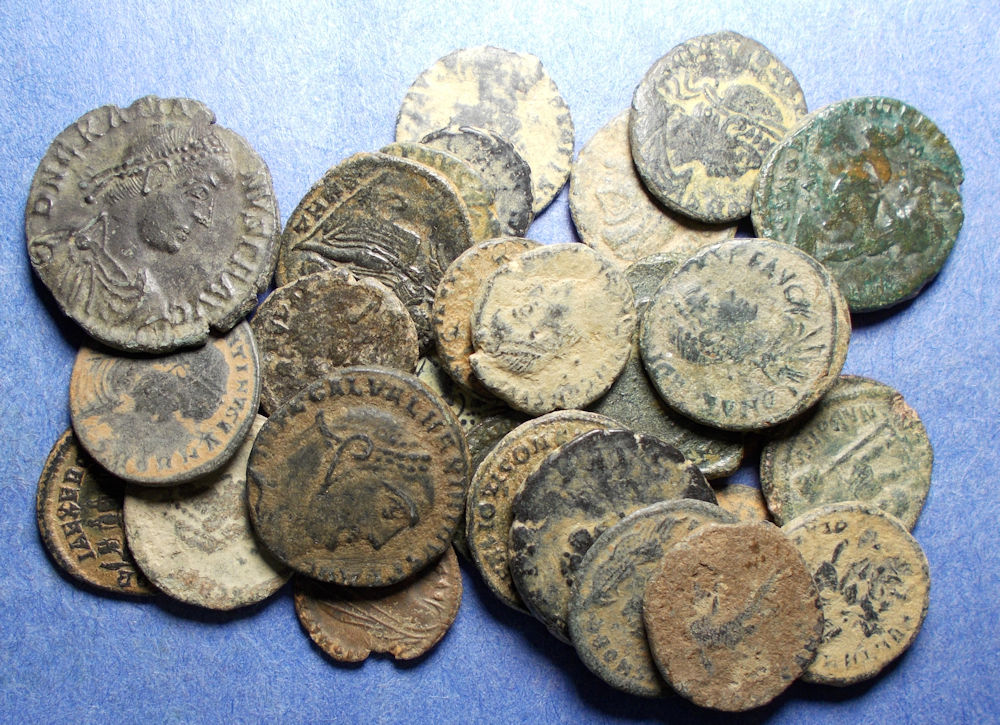 Group of 29 Late Roman Bronze coins, Circa 310 to 410, Lots & Collections