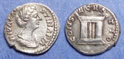 Ancient Coins - Roman Empire, Diva Faustina Jr d. 175, Silver Denarius