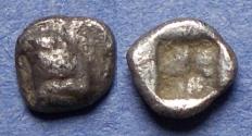 Ancient Coins - Aeolis, Kyme 450-400 BC, Silver Tetartemorion