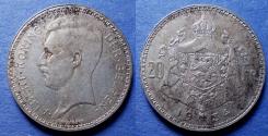 World Coins - Belgium, Albert I 1934, Silver 20 Francs