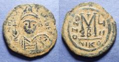 Ancient Coins - Byzantine Empire, Maurice Tiberius 582-602, Bronze Follis
